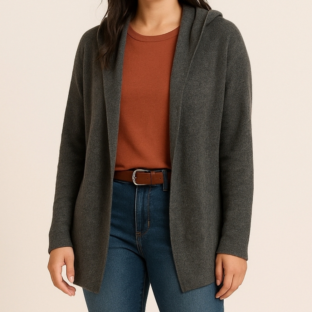 Cynthia Rowley Cashmere Hoodie Carigan Sweater L